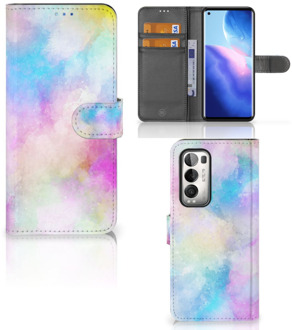 B2Ctelecom Telefoonhoesje OPPO Find X3 Neo 5G Bookcase Personaliseren Watercolor Light