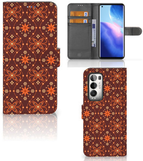 B2Ctelecom Telefoonhoesje OPPO Find X3 Neo 5G Wallet Book Case Batik Brown