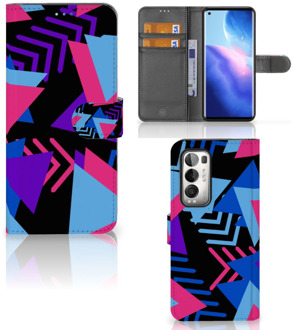 B2Ctelecom Telefoonhoesje OPPO Find X3 Neo 5G Wallet Book Case Design Funky Triangle