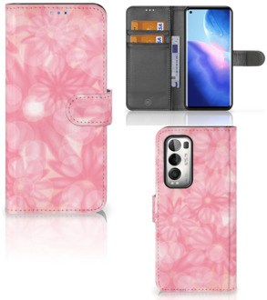 B2Ctelecom Telefoonhoesje OPPO Find X3 Neo 5G Wallet Book Case Spring Flowers