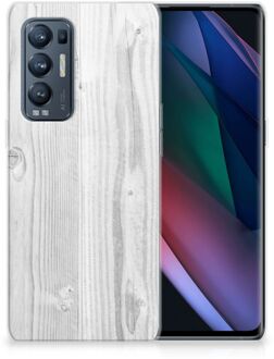 B2Ctelecom Telefoonhoesje OPPO Find X3 Neo Backcover Soft Siliconen Hoesje Wit Hout