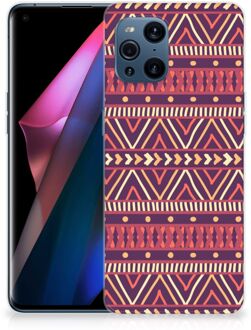 B2Ctelecom Telefoonhoesje OPPO Find X3 | X3 Pro Leuk TPU Backcase Aztec Purple