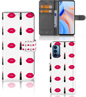 B2Ctelecom Telefoonhoesje OPPO Reno 4 Pro 5G Beschermhoes Lipstick Kiss