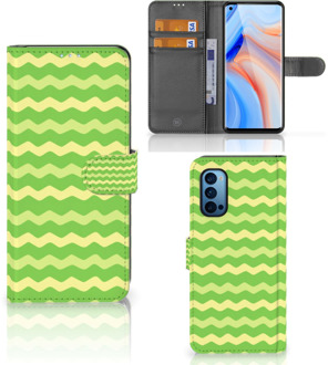 B2Ctelecom Telefoonhoesje OPPO Reno 4 Pro 5G Book Case Waves Green