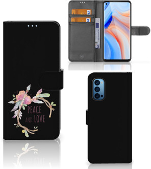 B2Ctelecom Telefoonhoesje OPPO Reno 4 Pro 5G Bookcase Boho Text