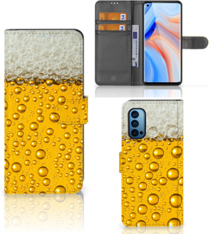 B2Ctelecom Telefoonhoesje OPPO Reno 4 Pro 5G Flip Cover Valentijn Cadeautje hem Bier