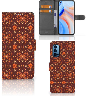 B2Ctelecom Telefoonhoesje OPPO Reno 4 Pro 5G Wallet Book Case Batik Brown