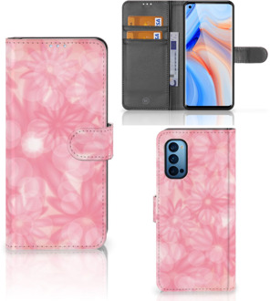 B2Ctelecom Telefoonhoesje OPPO Reno 4 Pro 5G Wallet Book Case Spring Flowers