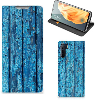 B2Ctelecom Telefoonhoesje OPPO Reno3 | A91 Magnet Case Wood Blue