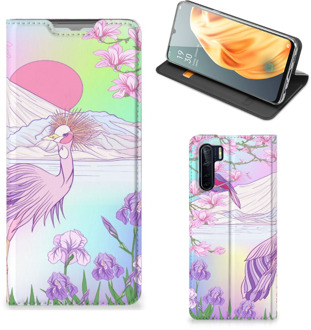 B2Ctelecom Telefoonhoesje OPPO Reno3 | A91 Wallet Bookcase Vogel