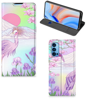 B2Ctelecom Telefoonhoesje OPPO Reno4 Pro 5G Wallet Bookcase Vogel