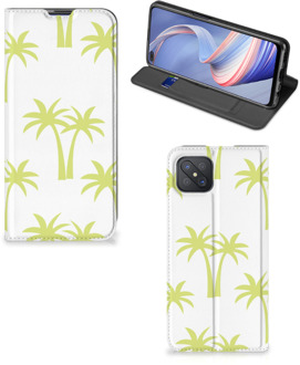 B2Ctelecom Telefoonhoesje OPPO Reno4 Z 5G Magnet Case Palmtrees