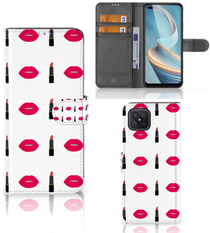 B2Ctelecom Telefoonhoesje OPPO Reno4 Z Beschermhoes Lipstick Kiss