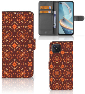 B2Ctelecom Telefoonhoesje OPPO Reno4 Z Wallet Book Case Batik Brown