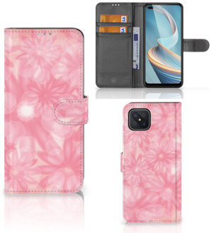 B2Ctelecom Telefoonhoesje OPPO Reno4 Z Wallet Book Case Spring Flowers