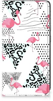 B2Ctelecom Telefoonhoesje Personaliseren Samsung Galaxy A52 Bookstyle Case Flamingo Triangle