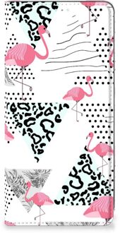 B2Ctelecom Telefoonhoesje Personaliseren Samsung Galaxy A71 Bookstyle Case Flamingo Triangle