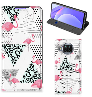 B2Ctelecom Telefoonhoesje Personaliseren Xiaomi Mi 10T Lite Bookstyle Case Flamingo Triangle