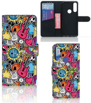 B2Ctelecom Telefoonhoesje Portemonnee Alcatel 1S 2020 GSM Hoesje Punk Rock