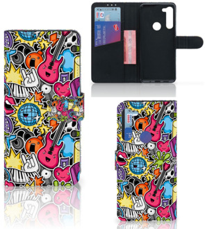 B2Ctelecom Telefoonhoesje Portemonnee Motorola G8 Power GSM Hoesje Punk Rock