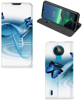 B2Ctelecom Telefoonhoesje Portemonnee Nokia 1.4 Smart Cover Vlinders