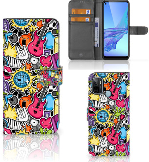 B2Ctelecom Telefoonhoesje Portemonnee OPPO A53 | OPPO A53s GSM Hoesje Punk Rock