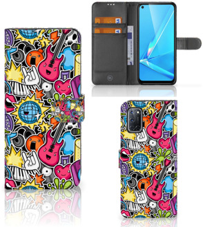 B2Ctelecom Telefoonhoesje Portemonnee OPPO A72 | OPPO A52 GSM Hoesje Punk Rock