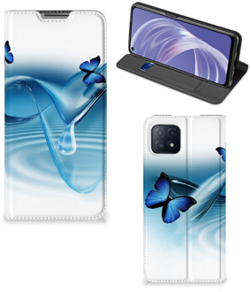 B2Ctelecom Telefoonhoesje Portemonnee OPPO A73 5G Smart Cover Vlinders