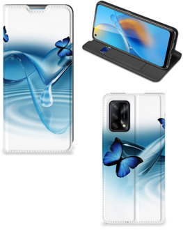 B2Ctelecom Telefoonhoesje Portemonnee OPPO A74 4G Smart Cover Vlinders