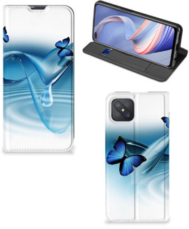 B2Ctelecom Telefoonhoesje Portemonnee OPPO Reno4 Z 5G Smart Cover Vlinders