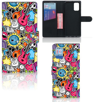 B2Ctelecom Telefoonhoesje Portemonnee Samsung Galaxy A02s Flip Cover Samsung M02s GSM Hoesje Punk Rock