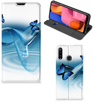 B2Ctelecom Telefoonhoesje Portemonnee Samsung Galaxy A20s Smart Cover Vlinders