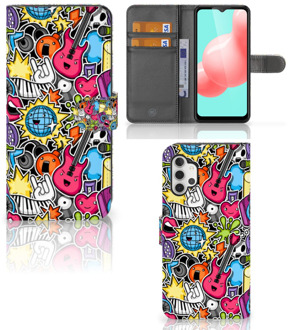 B2Ctelecom Telefoonhoesje Portemonnee Samsung Galaxy A32 5G GSM Hoesje Punk Rock