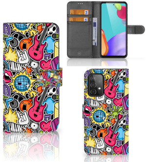 B2Ctelecom Telefoonhoesje Portemonnee Samsung Galaxy A52 GSM Hoesje Punk Rock