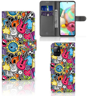 B2Ctelecom Telefoonhoesje Portemonnee Samsung Galaxy A71 GSM Hoesje Punk Rock