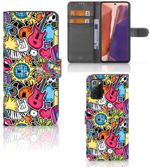 B2Ctelecom Telefoonhoesje Portemonnee Samsung Galaxy Note 20 GSM Hoesje Punk Rock