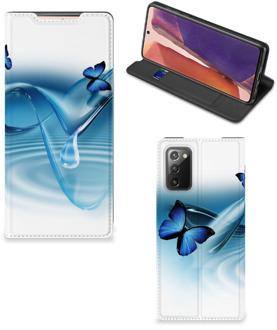 B2Ctelecom Telefoonhoesje Portemonnee Samsung Galaxy Note20 Smart Cover Vlinders