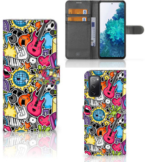 B2Ctelecom Telefoonhoesje Portemonnee Samsung Galaxy S20FE GSM Hoesje Punk Rock