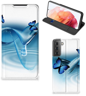 B2Ctelecom Telefoonhoesje Portemonnee Samsung Galaxy S21 Smart Cover Vlinders