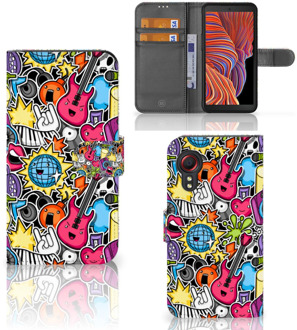 B2Ctelecom Telefoonhoesje Portemonnee Samsung Galaxy Xcover 5 GSM Hoesje Punk Rock