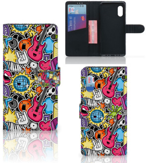 B2Ctelecom Telefoonhoesje Portemonnee Samsung Xcover Pro GSM Hoesje Punk Rock