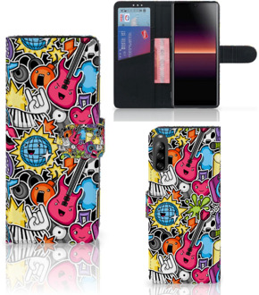 B2Ctelecom Telefoonhoesje Portemonnee Sony Xperia L4 GSM Hoesje Punk Rock