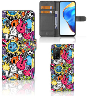 B2Ctelecom Telefoonhoesje Portemonnee Xiaomi Mi 10T Pro | Mi 10T GSM Hoesje Punk Rock