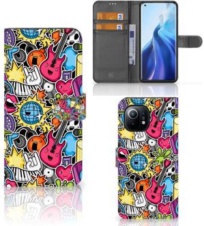 B2Ctelecom Telefoonhoesje Portemonnee Xiaomi Mi 11 GSM Hoesje Punk Rock