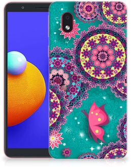 B2Ctelecom Telefoonhoesje Samsung Galaxy A01 Core Back Cover Siliconen Hoesje Cirkels en Vlinders