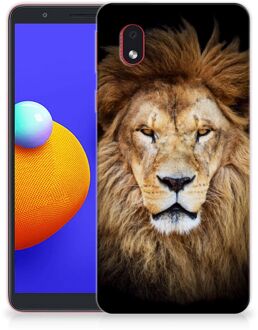 B2Ctelecom Telefoonhoesje Samsung Galaxy A01 Core Hippe Hoesjes Customize Super als Vaderdag Cadeau Leeuw