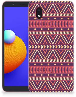 B2Ctelecom Telefoonhoesje Samsung Galaxy A01 Core Leuk TPU Backcase Aztec Purple