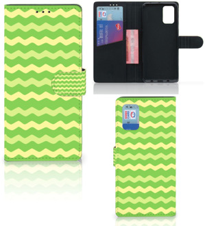 B2Ctelecom Telefoonhoesje Samsung Galaxy A02s Flip Cover Samsung M02s Book Case Waves Green