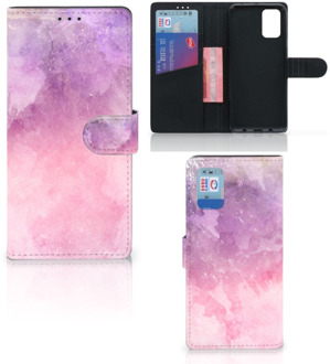 B2Ctelecom Telefoonhoesje Samsung Galaxy A02s Flip Cover Samsung M02s Flipcase Pink Purple Paint