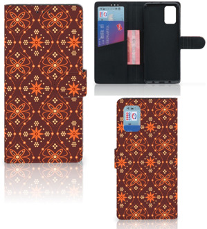 B2Ctelecom Telefoonhoesje Samsung Galaxy A02s Flip Cover Samsung M02s Wallet Book Case Batik Brown